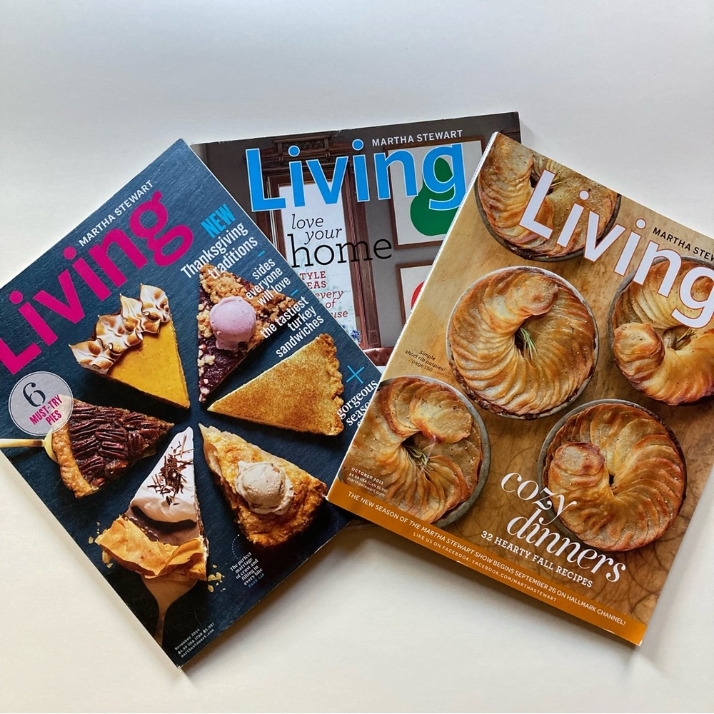 Lot of 3 Martha Stewart Living Magazines Fall Season Sept 2011/Oct 2011/Nov 2014